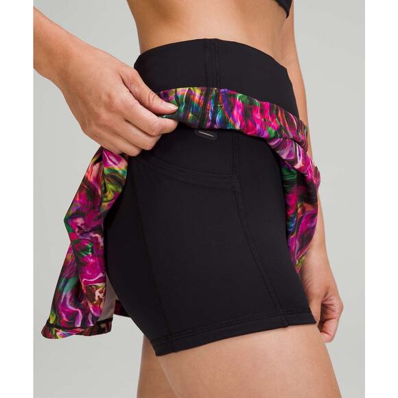 Lululemon Pace Rival Mid Rise Skirt Hyper Flow Pink Multi Black Luxtreme Swift - Picture 5 of 11